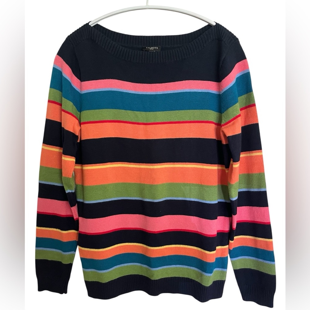 Talbots Multicolor Striped Crew Neck Sweater - New With Tags